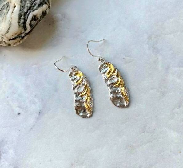 St Eia Silver and Gold Shell Earrings