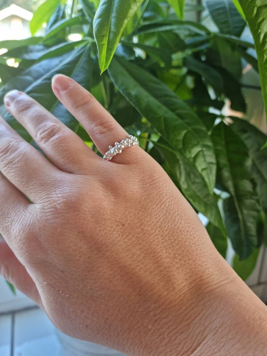 Silver Sea Coral Ring