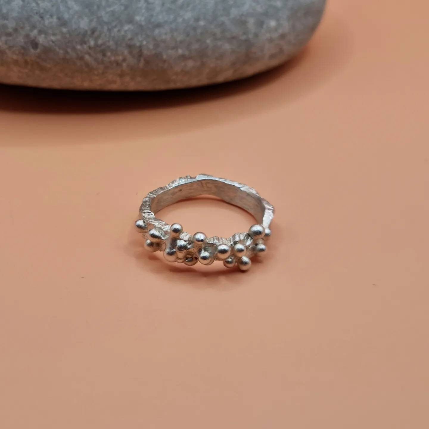 Silver Sea Coral Ring